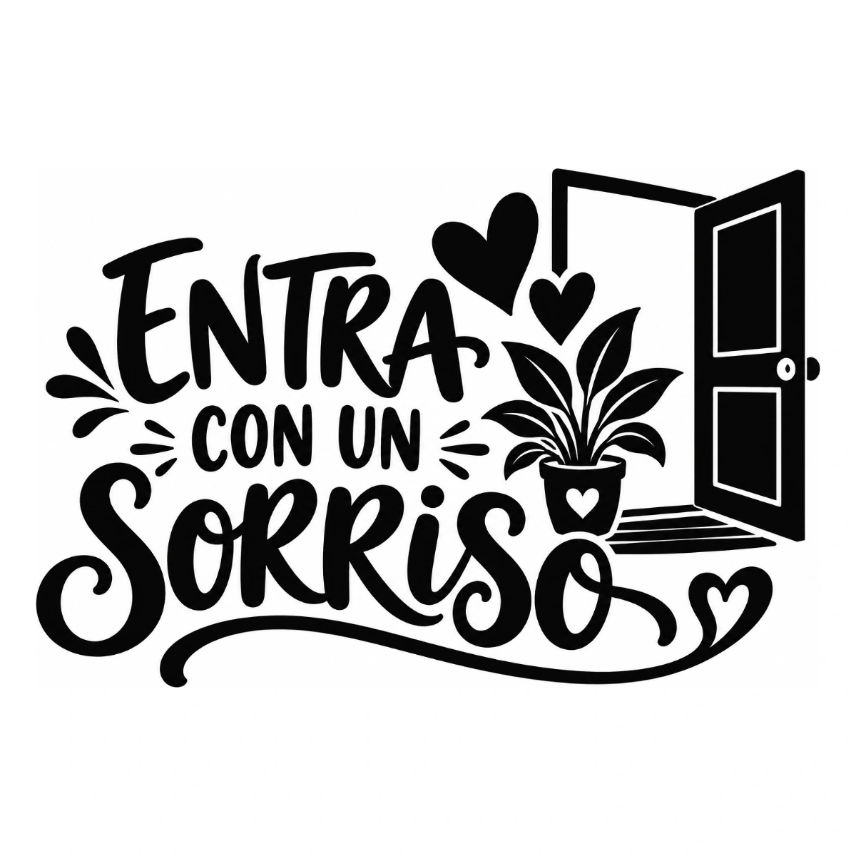 Adesivo soggiorno - Entra con un sorriso