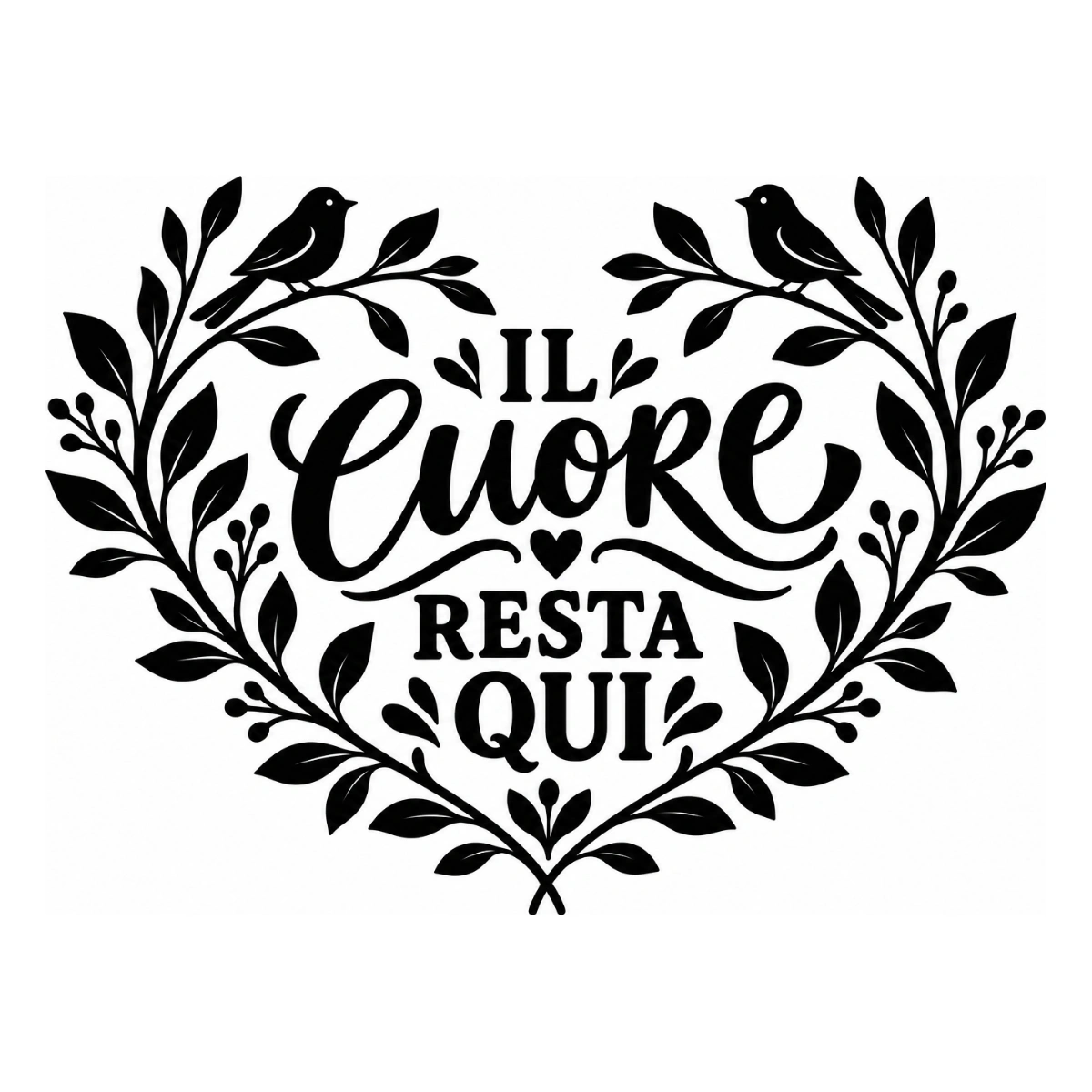 Adesivo soggiorno - Il cuore resta qui