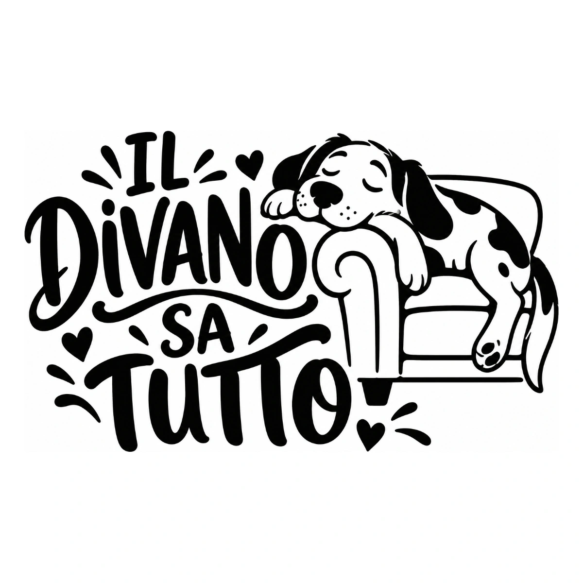 Adesivo soggiorno - Il divano sa tutto