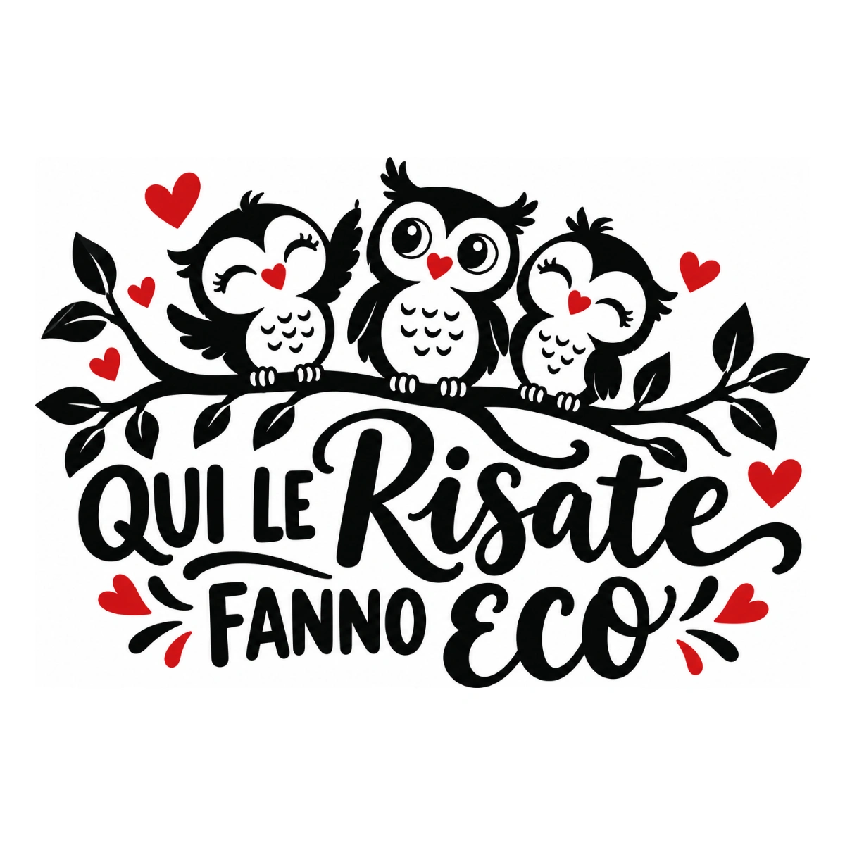Adesivo soggiorno - Qui le risate fanno eco