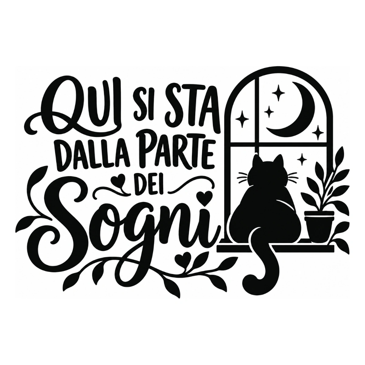 Adesivo soggiorno - Qui si sta dalla parte dei sogni