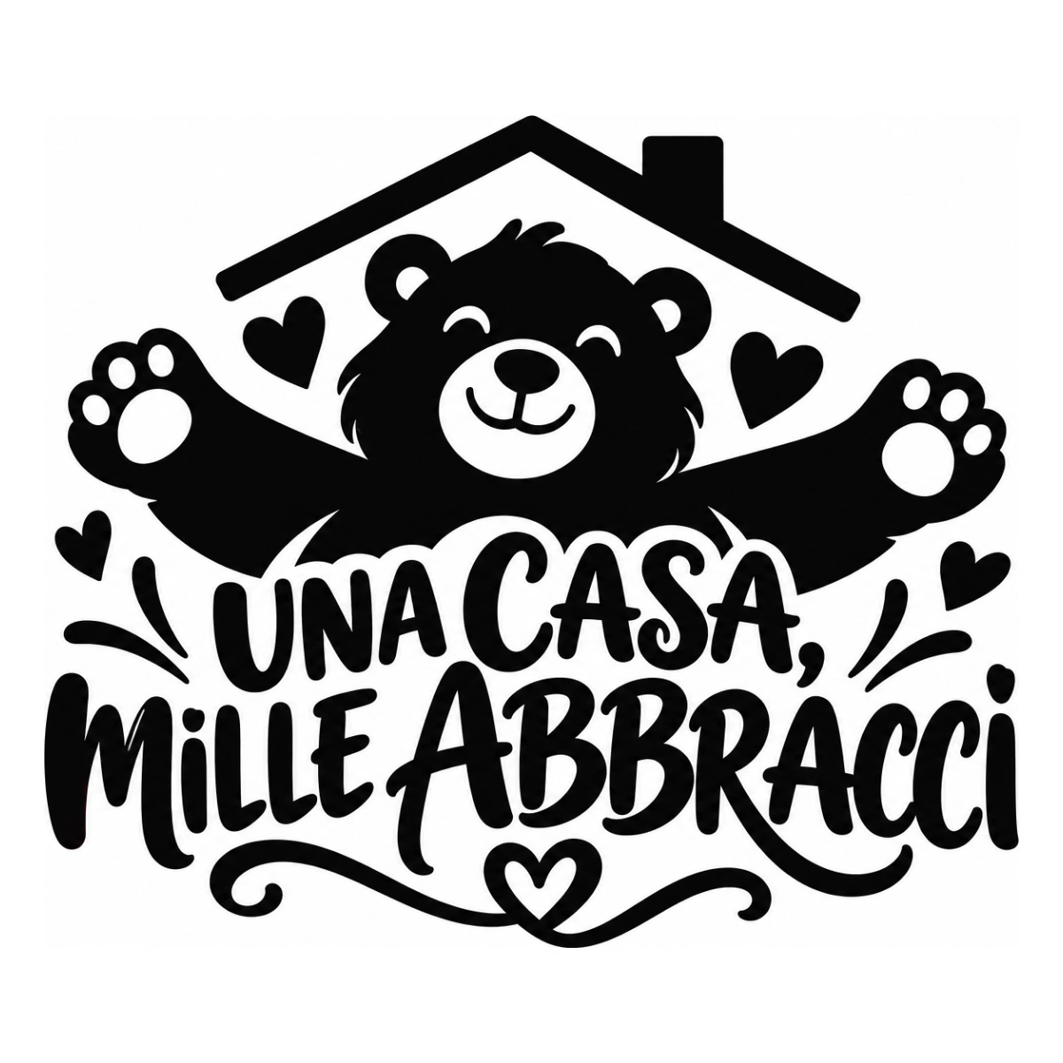 Adesivo soggiorno - Una casa, mille abbracci