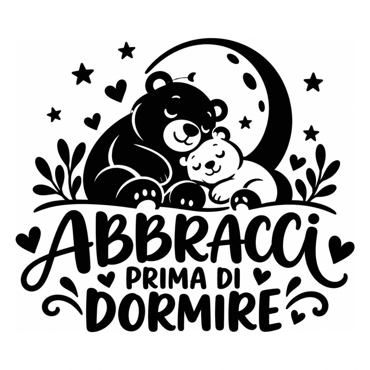 Adesivo camera da letto - Abbracci prima di dormire