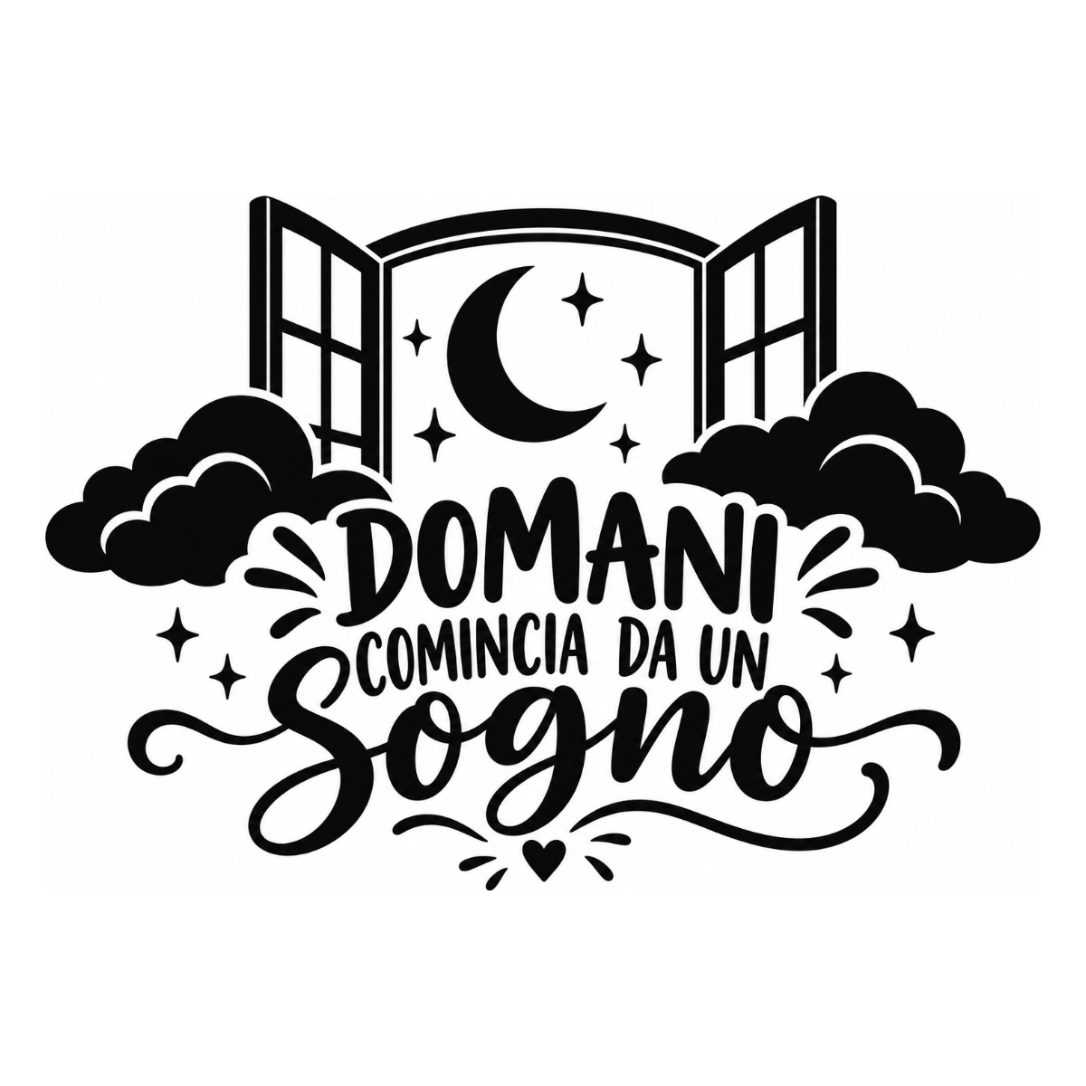 Adesivo camera da letto - Domani comincia da un sogno