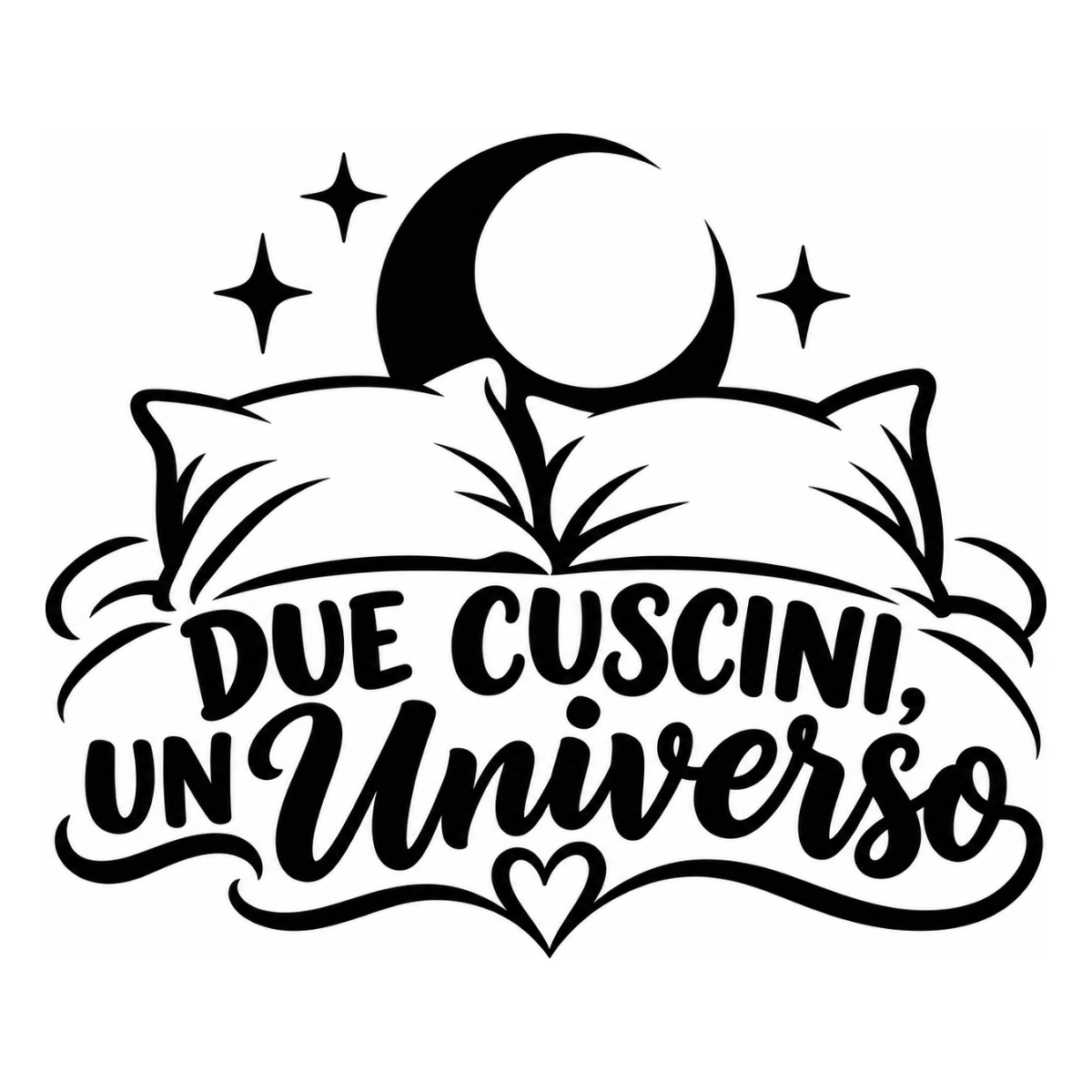 Adesivo camera da letto - Due cuscini, un universo