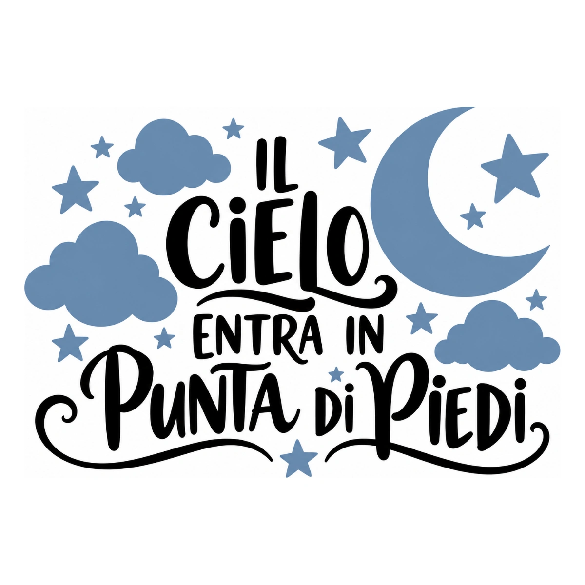 Adesivo camera da letto - Il cielo entra in punta di piedi