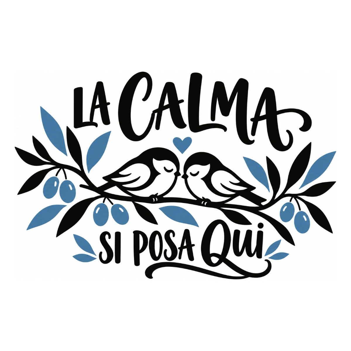 Adesivo camera da letto - La calma si posa qui