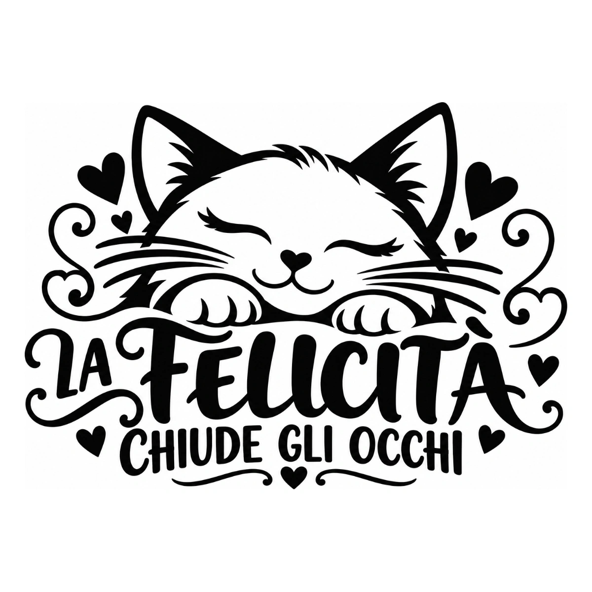 Adesivo camera da letto - La felicità chiude gli occhi