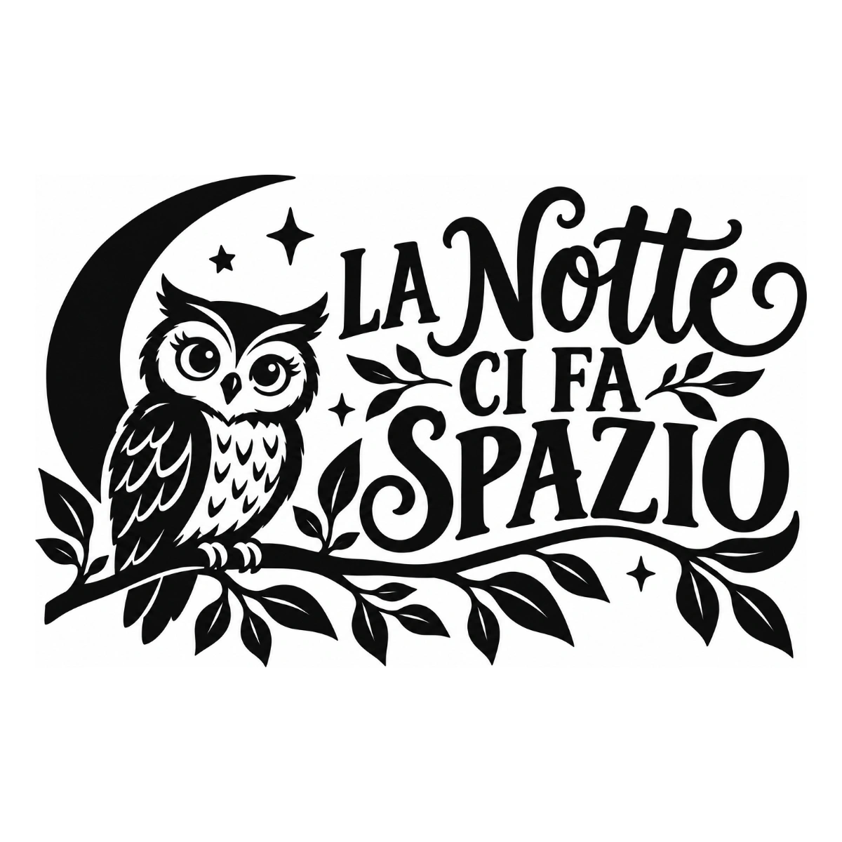 Adesivo camera da letto - La notte ci fa spazio