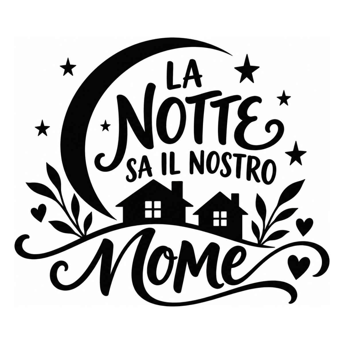 Adesivo camera da letto - La notte sa il nostro nome
