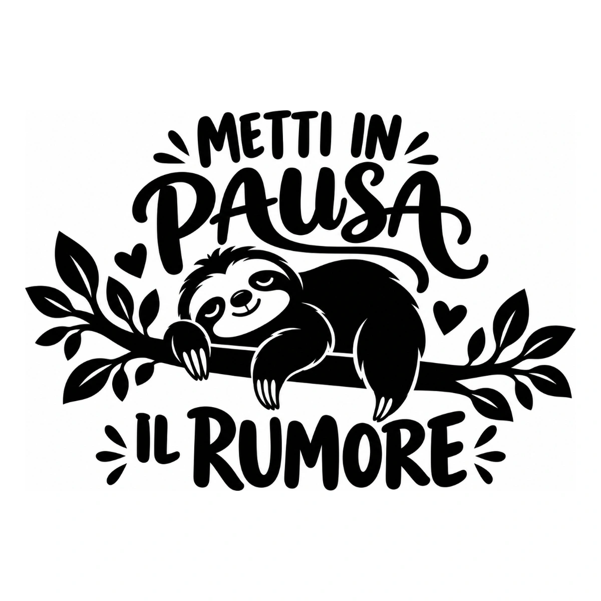 Adesivo camera da letto - Metti in pausa il rumore
