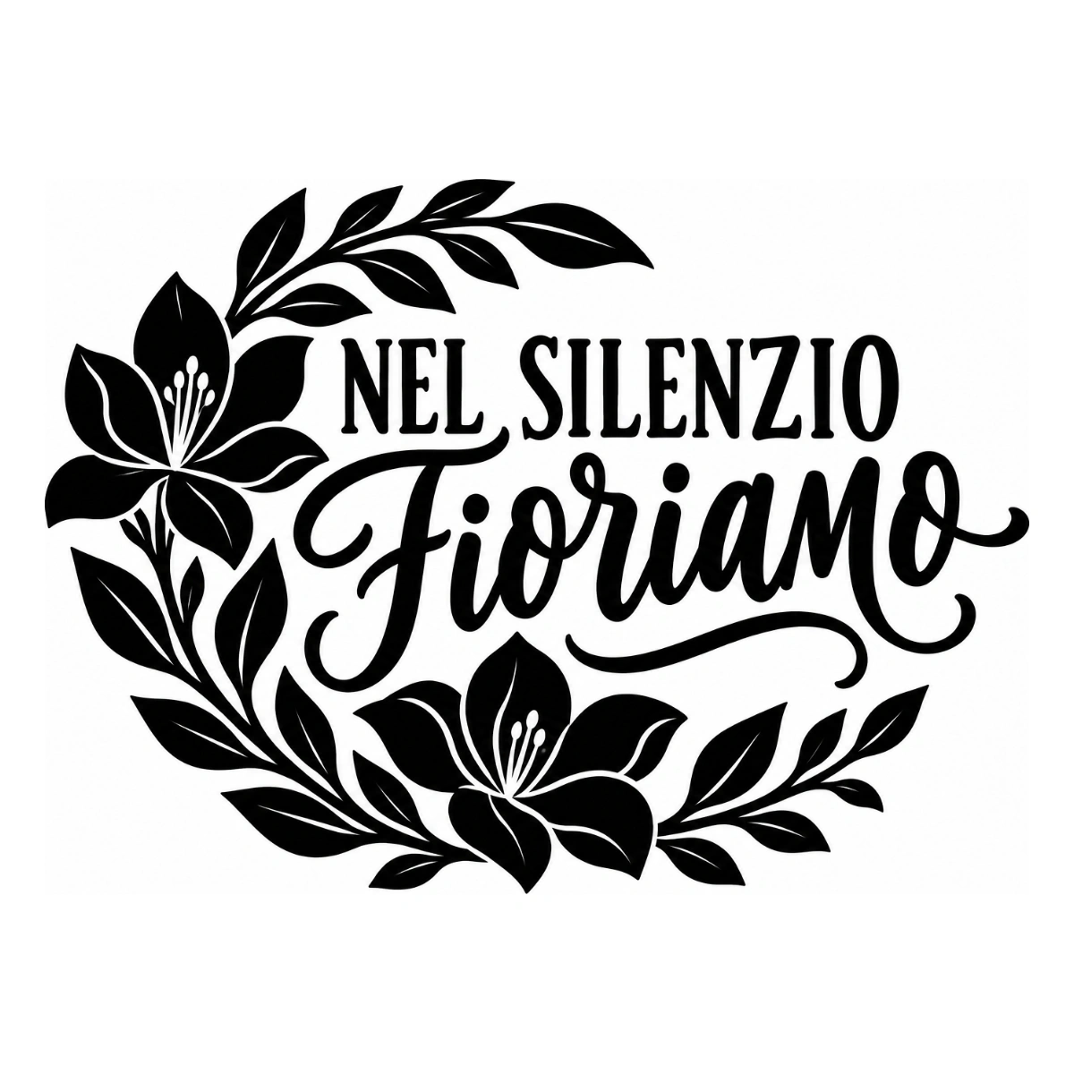 Adesivo camera da letto - Nel silenzio fioriamo