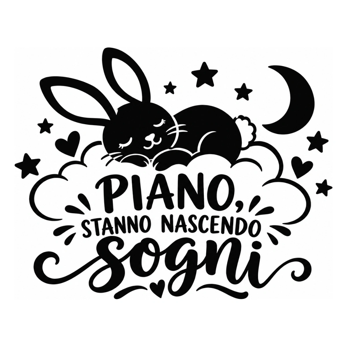 Adesivo camera da letto - Piano, stanno nascendo sogni