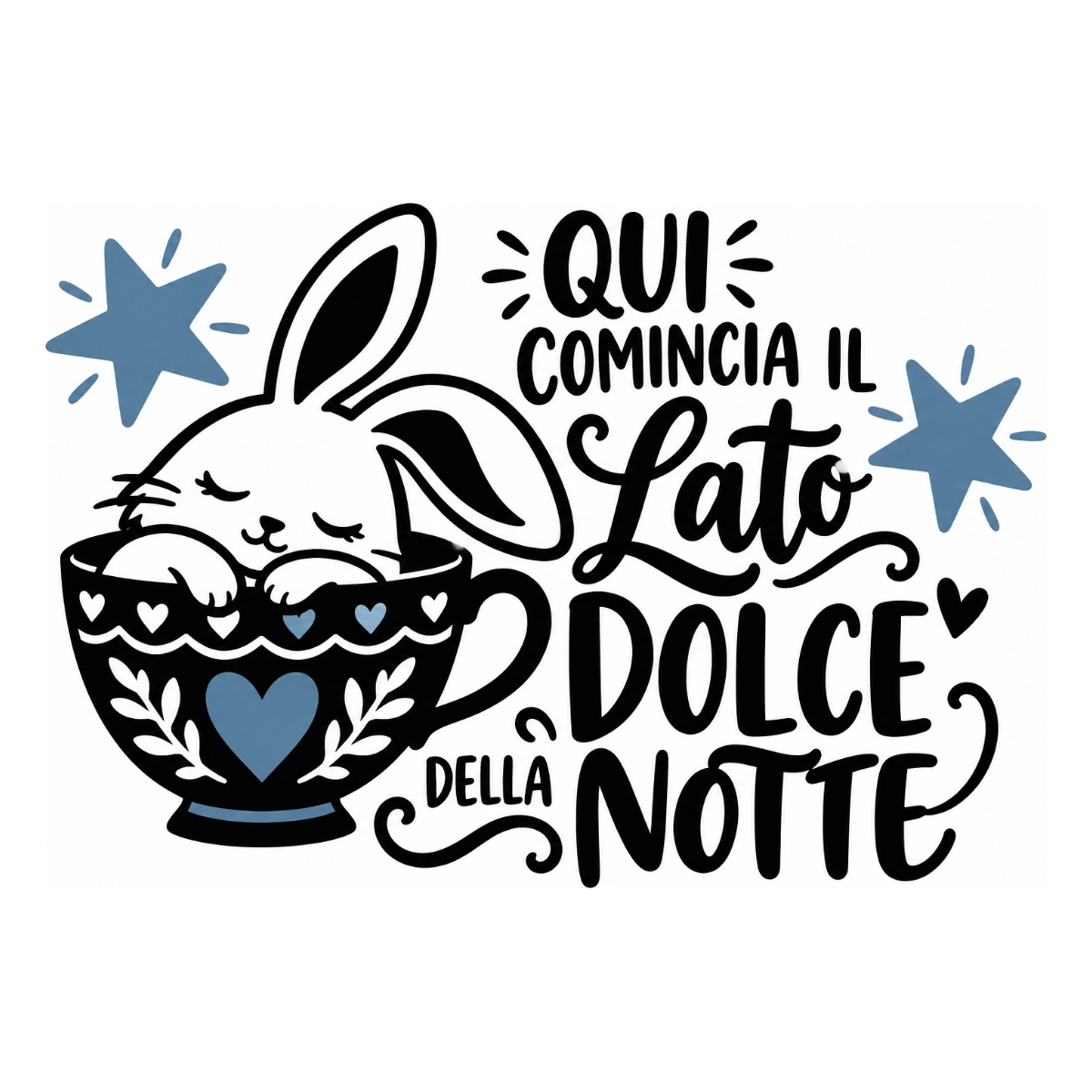 Adesivo camera da letto - Qui comincia il lato dolce della notte