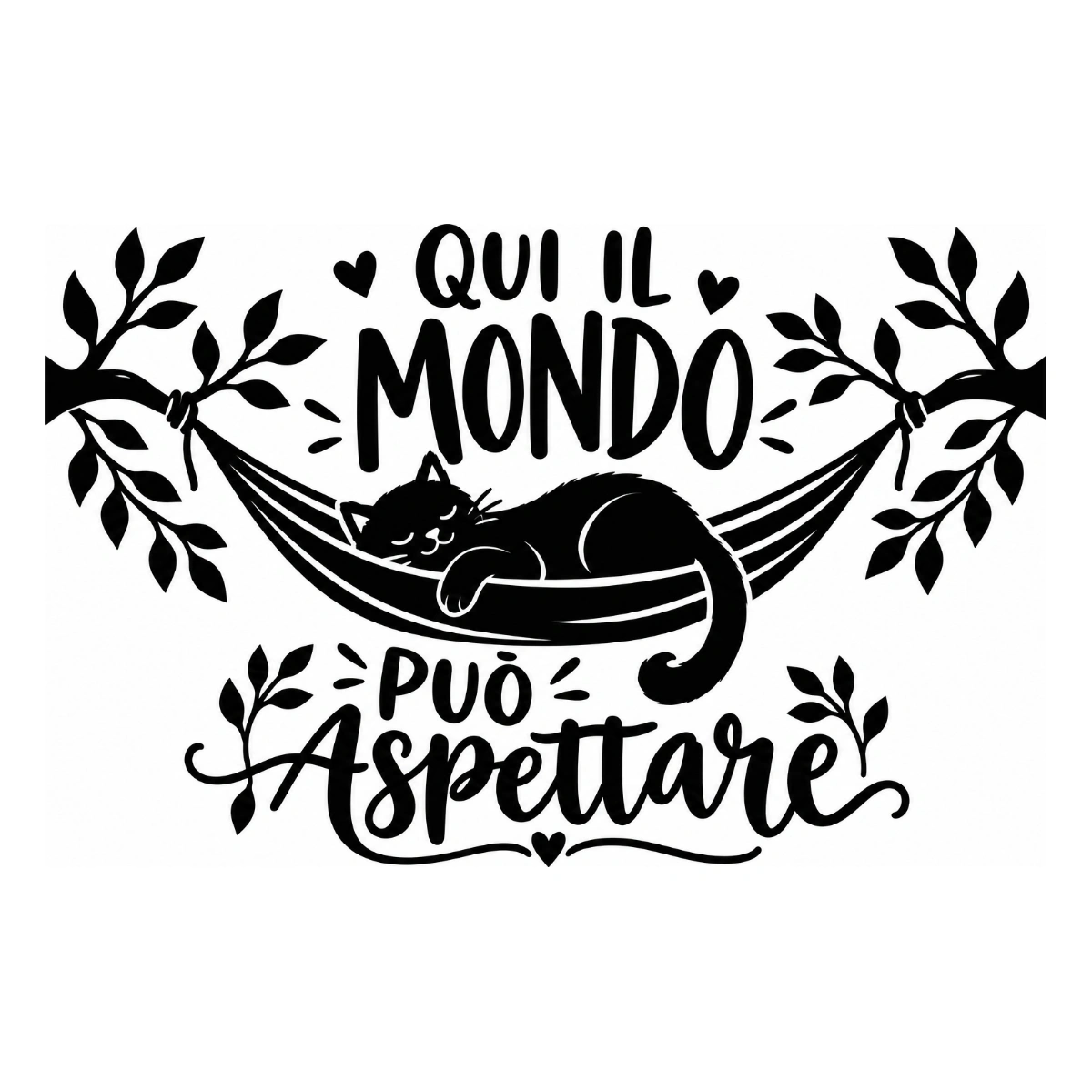 Adesivo camera da letto - Qui il mondo può aspettare