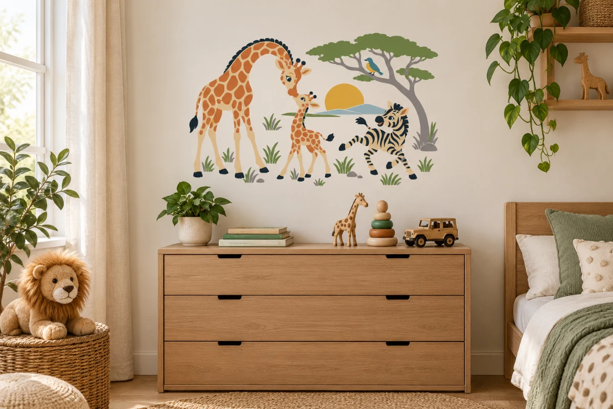Esempio di posa del tema Safari; per il disegno ordinato fa fede la prima immagine