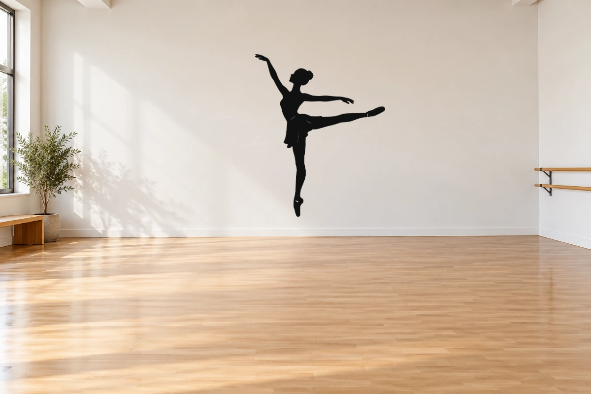 Arabesque in luce - stesso adesivo in sala da ballo; scala indicativa, arredi esclusi