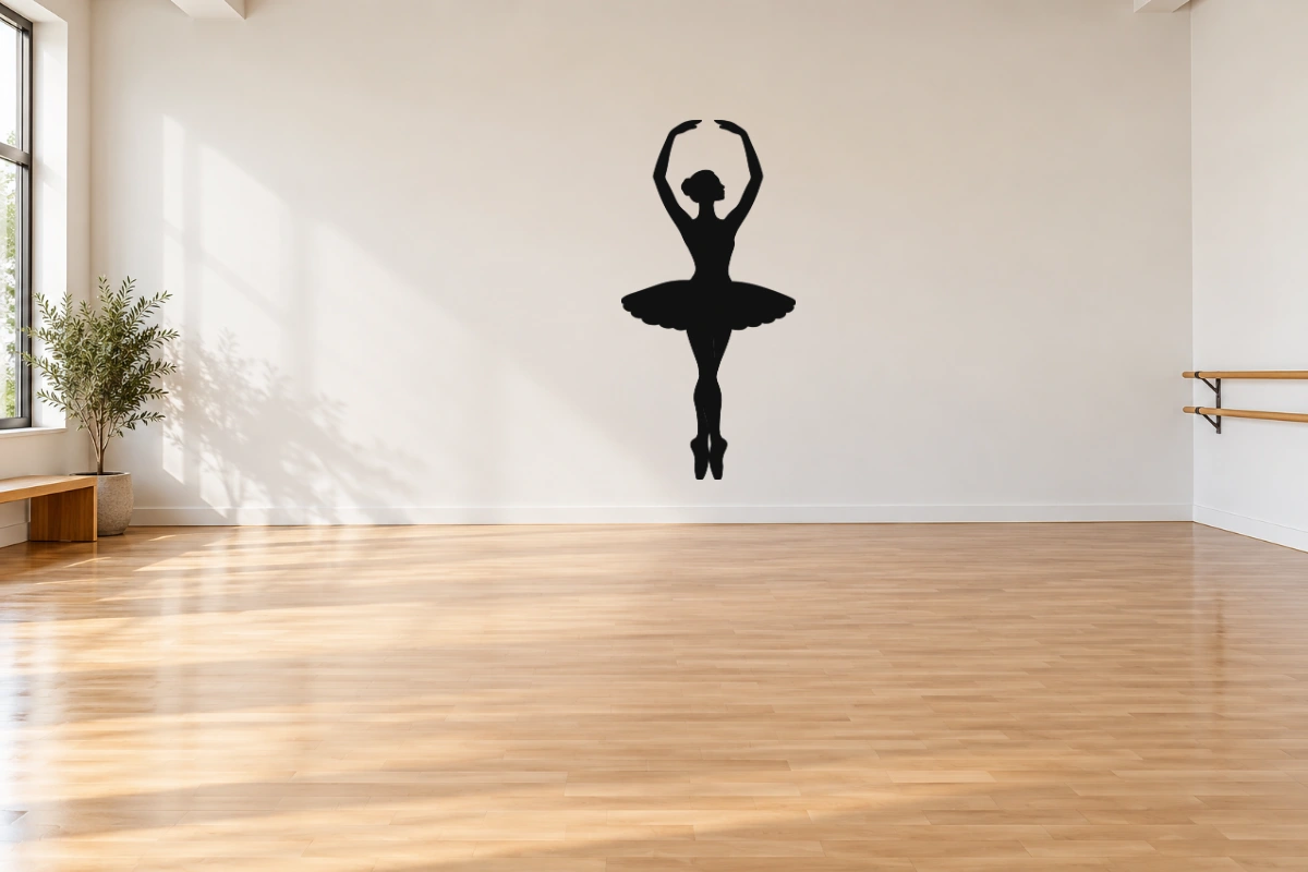 Equilibrio sulle punte - stesso adesivo in sala da ballo; scala indicativa, arredi esclusi
