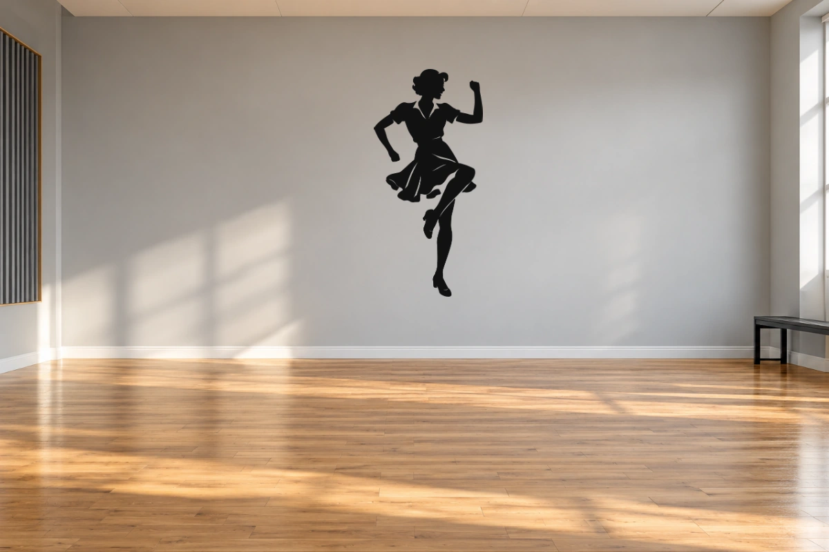 Passo swing leggero - stesso adesivo in sala da ballo; scala indicativa, arredi esclusi