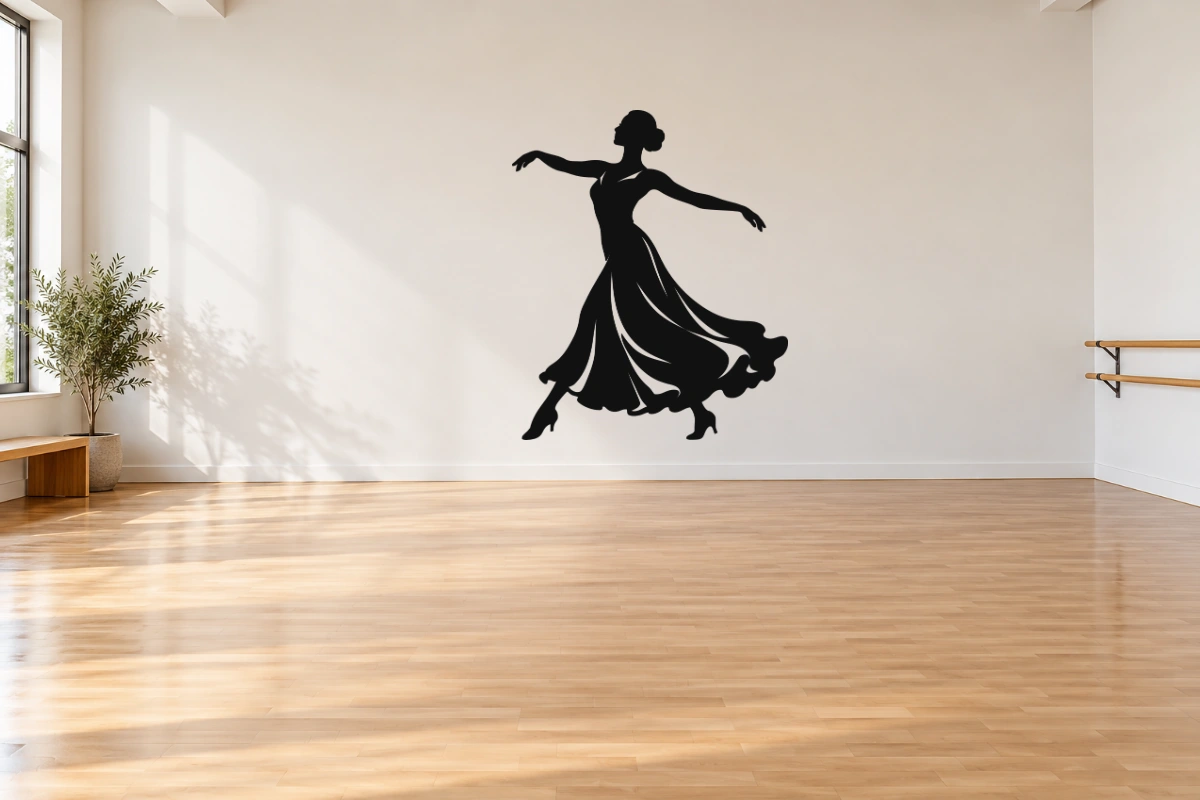 Valzer della sera - stesso adesivo in sala da ballo; scala indicativa, arredi esclusi