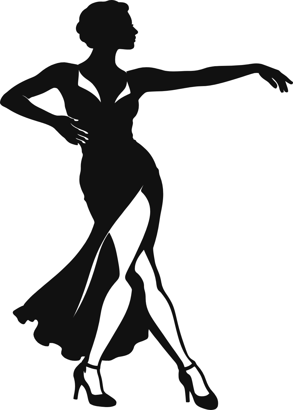 Il passo del tango - immagine del disegno monocolore