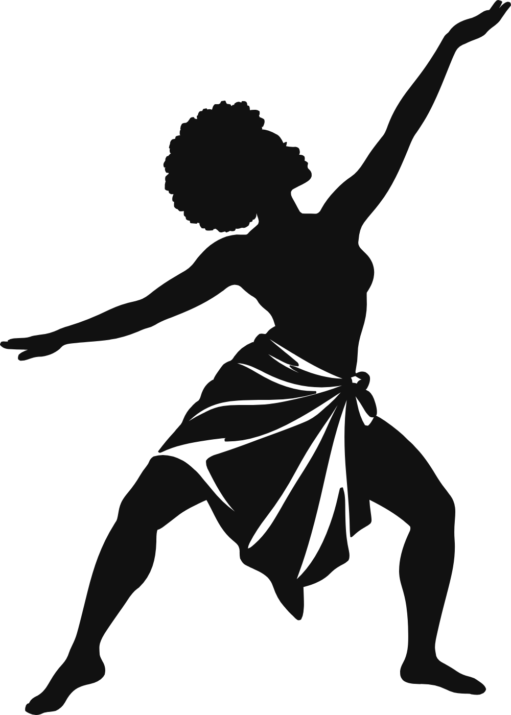 Gesto afro contemporaneo - immagine del disegno monocolore