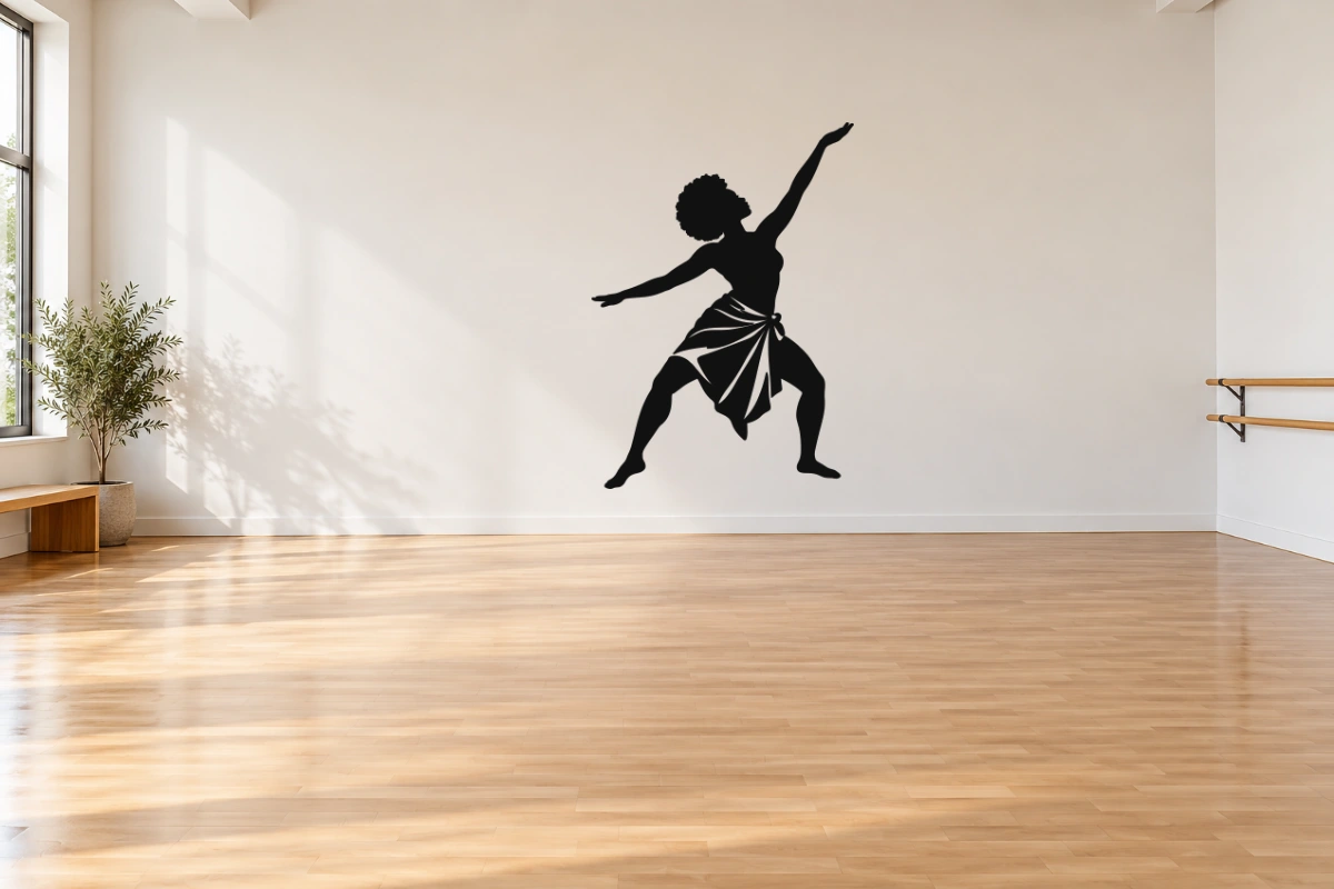 Gesto afro contemporaneo - stesso adesivo in sala da ballo; scala indicativa, arredi esclusi