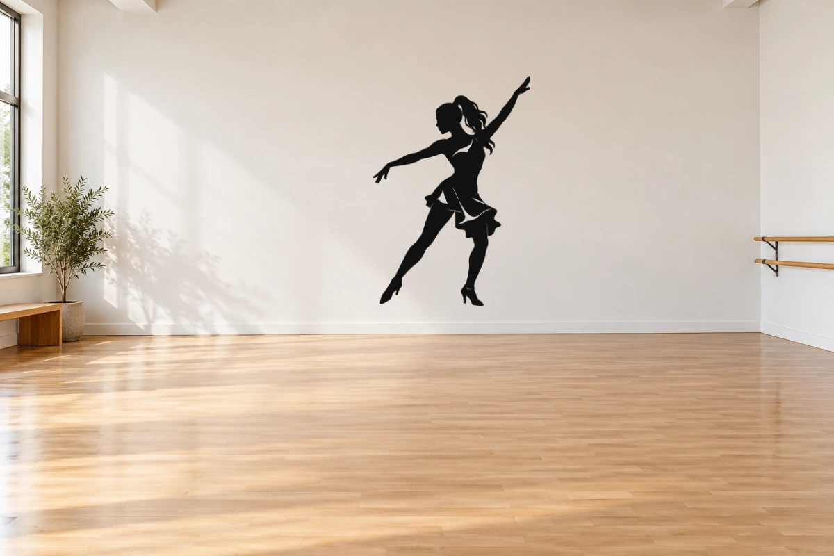 Ritmo latino in diagonale - stesso adesivo in sala da ballo; scala indicativa, arredi esclusi
