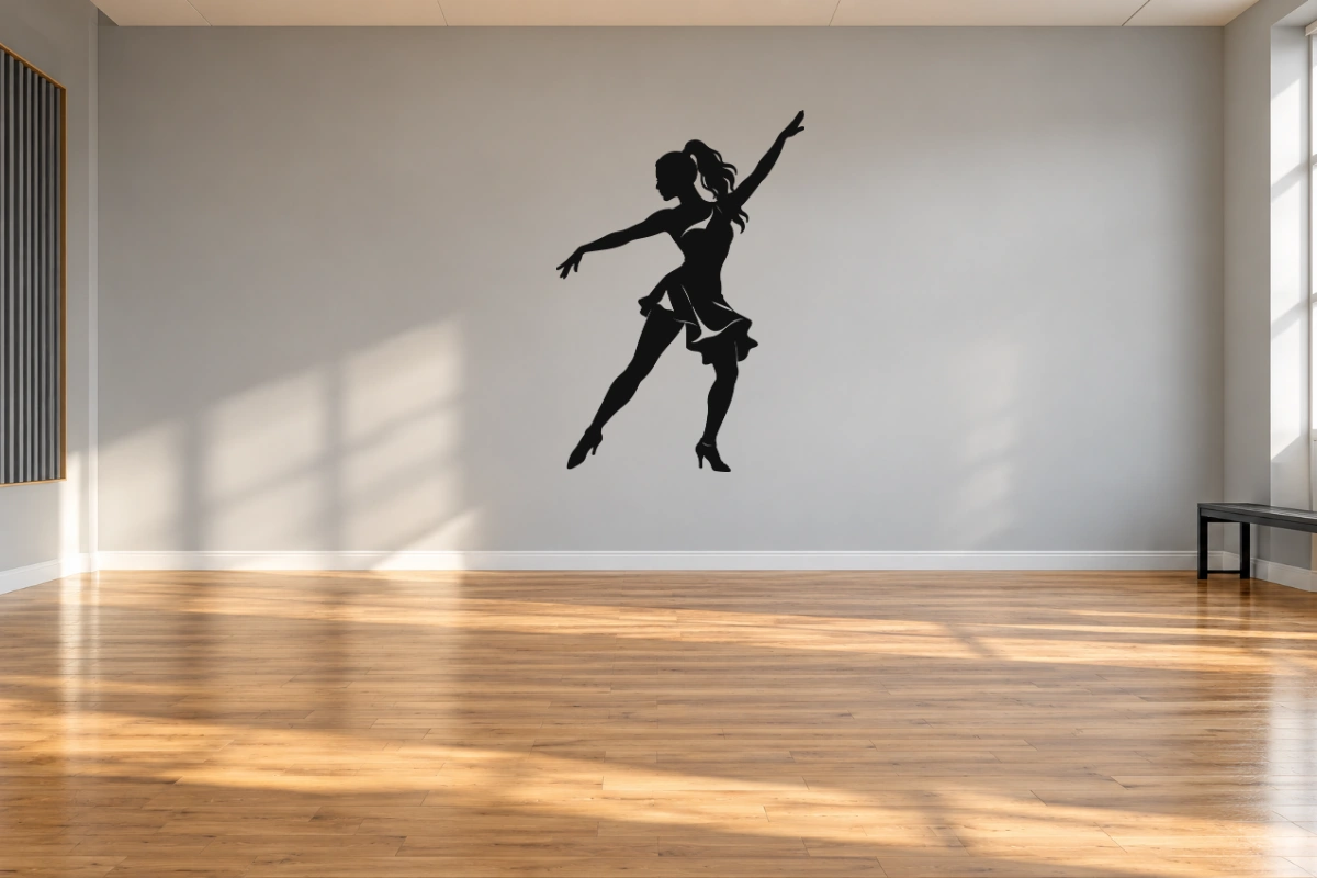 Ritmo latino in diagonale - stesso adesivo in sala da ballo; scala indicativa, arredi esclusi