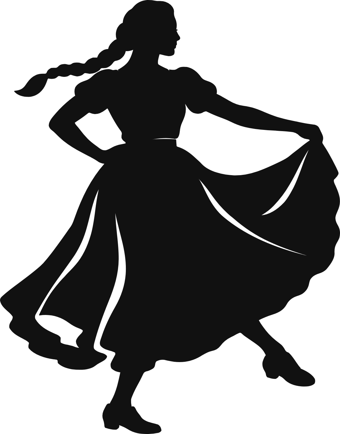 Passi di festa - immagine del disegno monocolore