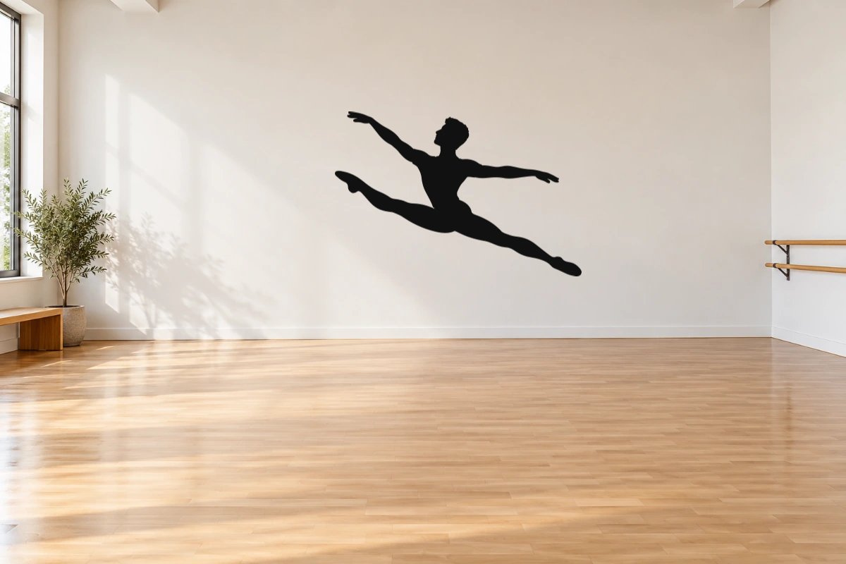 Salto del danzatore - stesso adesivo in sala da ballo; scala indicativa, arredi esclusi