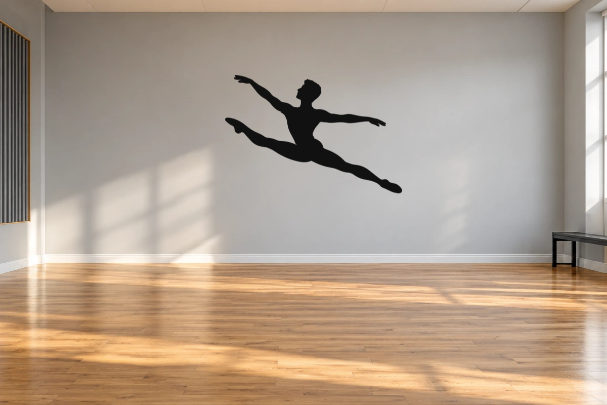 Salto del danzatore - stesso adesivo in sala da ballo; scala indicativa, arredi esclusi