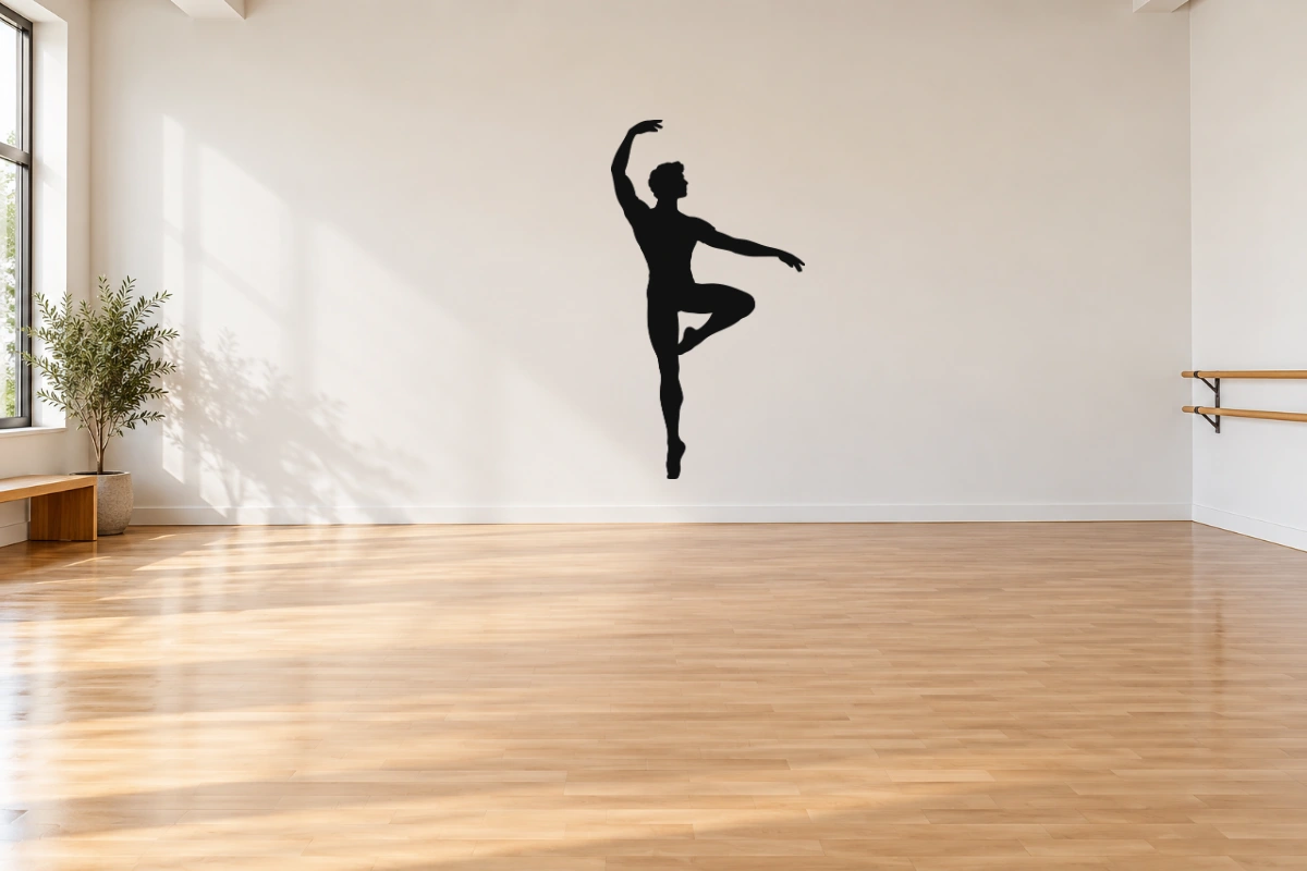 Equilibrio maschile - stesso adesivo in sala da ballo; scala indicativa, arredi esclusi