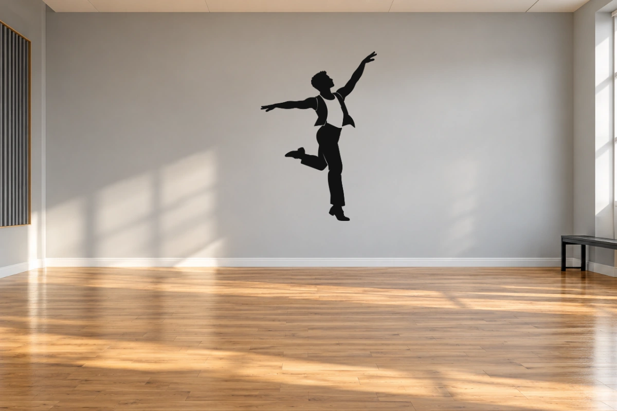 Il giro del ballerino - stesso adesivo in sala da ballo; scala indicativa, arredi esclusi