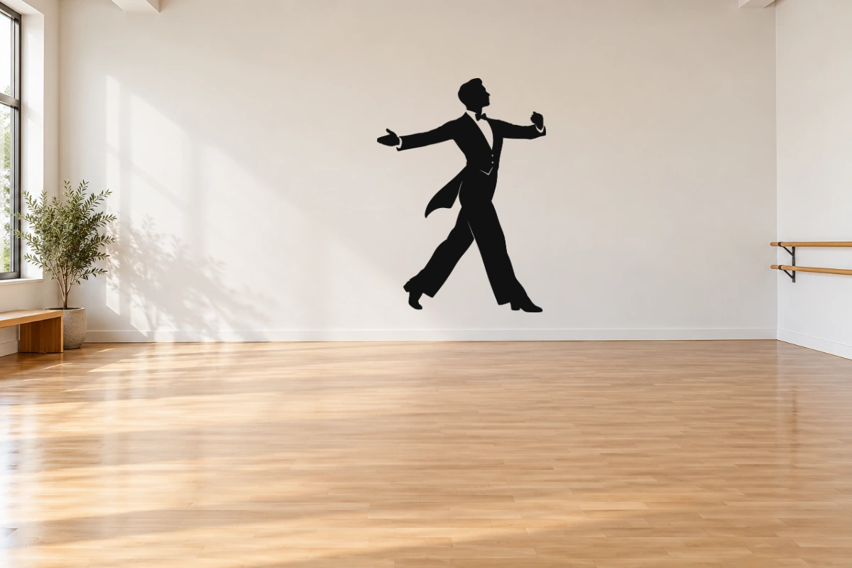Eleganza di sala - stesso adesivo in sala da ballo; scala indicativa, arredi esclusi