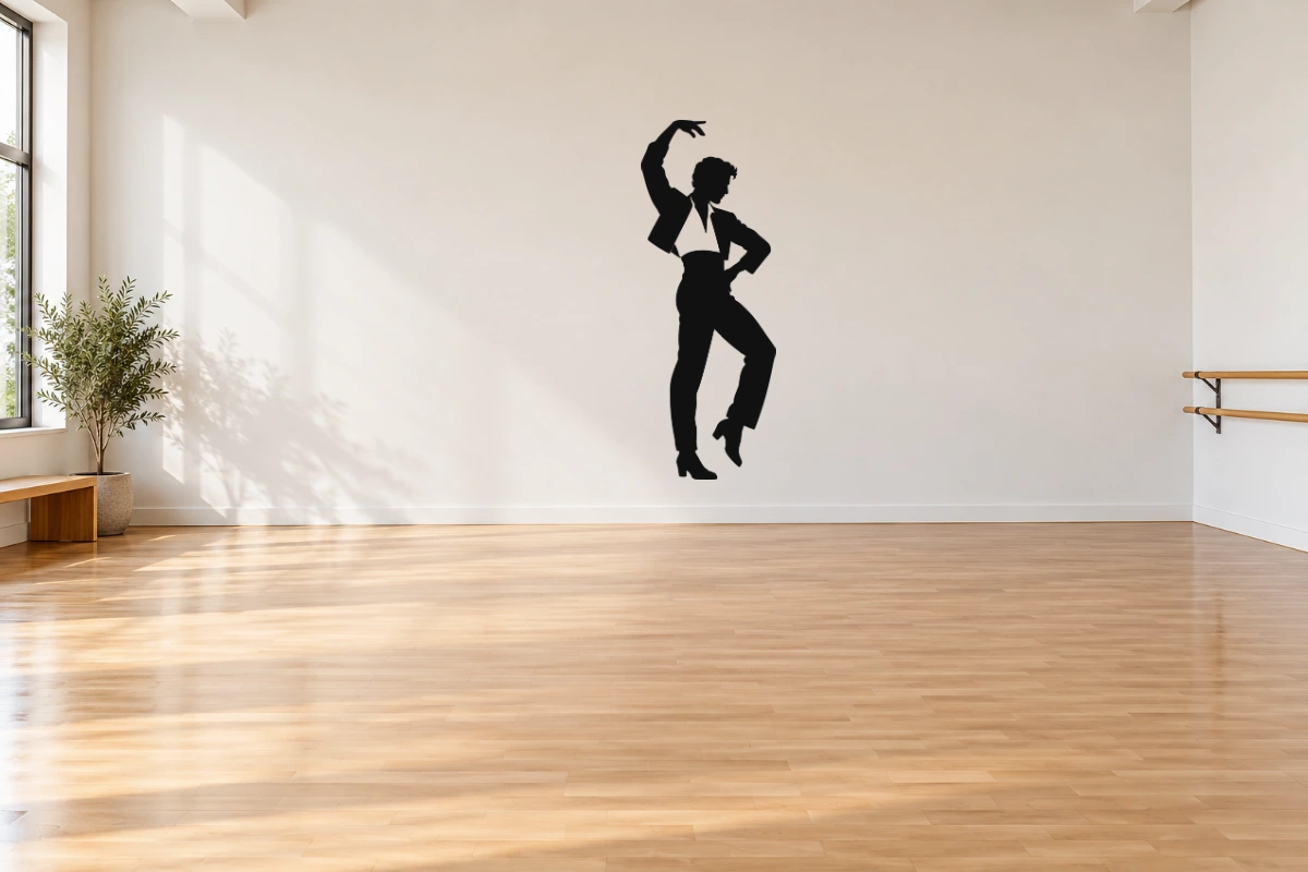 Gesto flamenco maschile - stesso adesivo in sala da ballo; scala indicativa, arredi esclusi