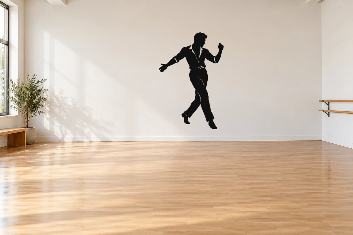 Passo salsa - stesso adesivo in sala da ballo; scala indicativa, arredi esclusi
