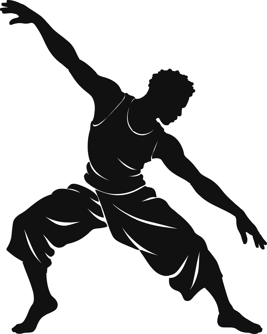 Slancio afro - immagine del disegno monocolore