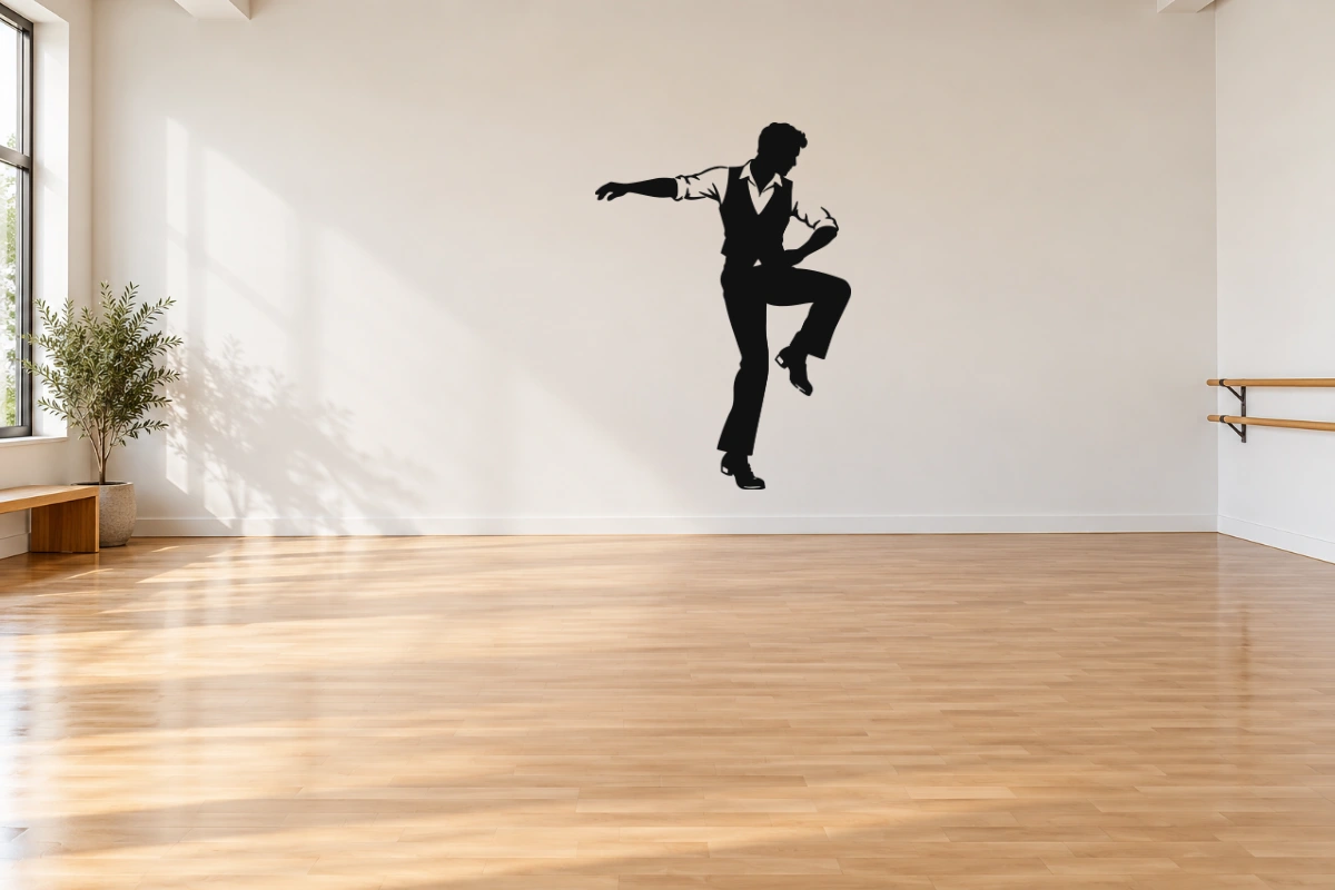 Ritmo tip tap - stesso adesivo in sala da ballo; scala indicativa, arredi esclusi