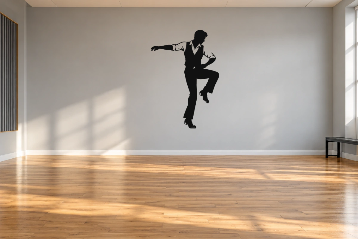 Ritmo tip tap - stesso adesivo in sala da ballo; scala indicativa, arredi esclusi