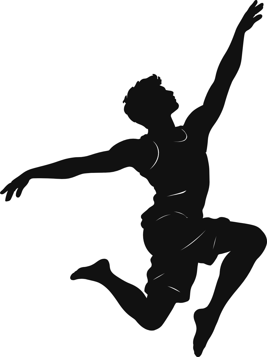 Il salto raccolto del danzatore - immagine del disegno monocolore