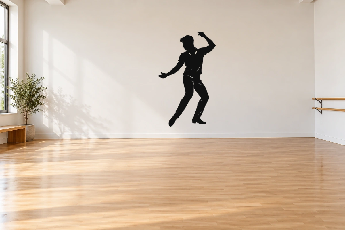 Un passo di bachata - stesso adesivo in sala da ballo; scala indicativa, arredi esclusi