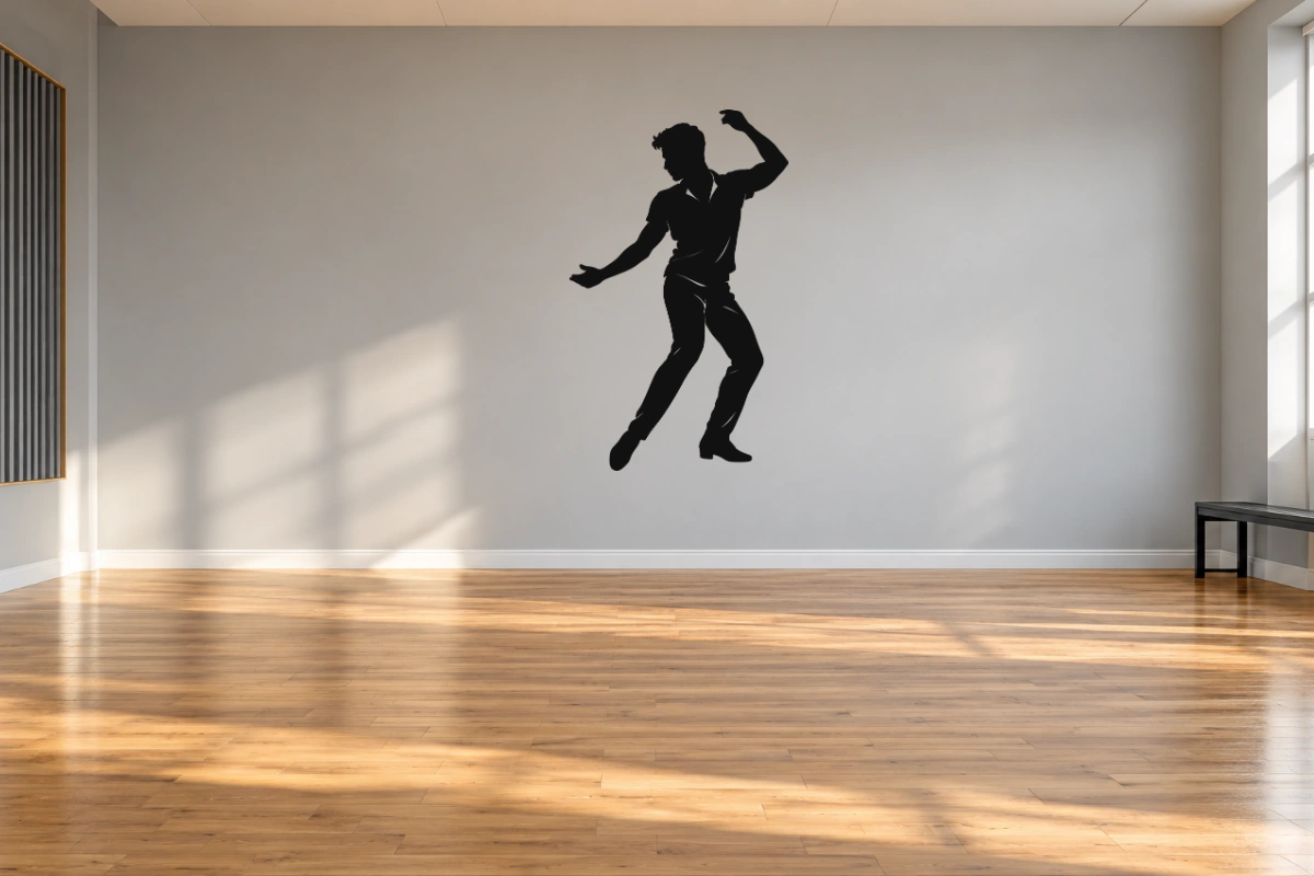 Un passo di bachata - stesso adesivo in sala da ballo; scala indicativa, arredi esclusi