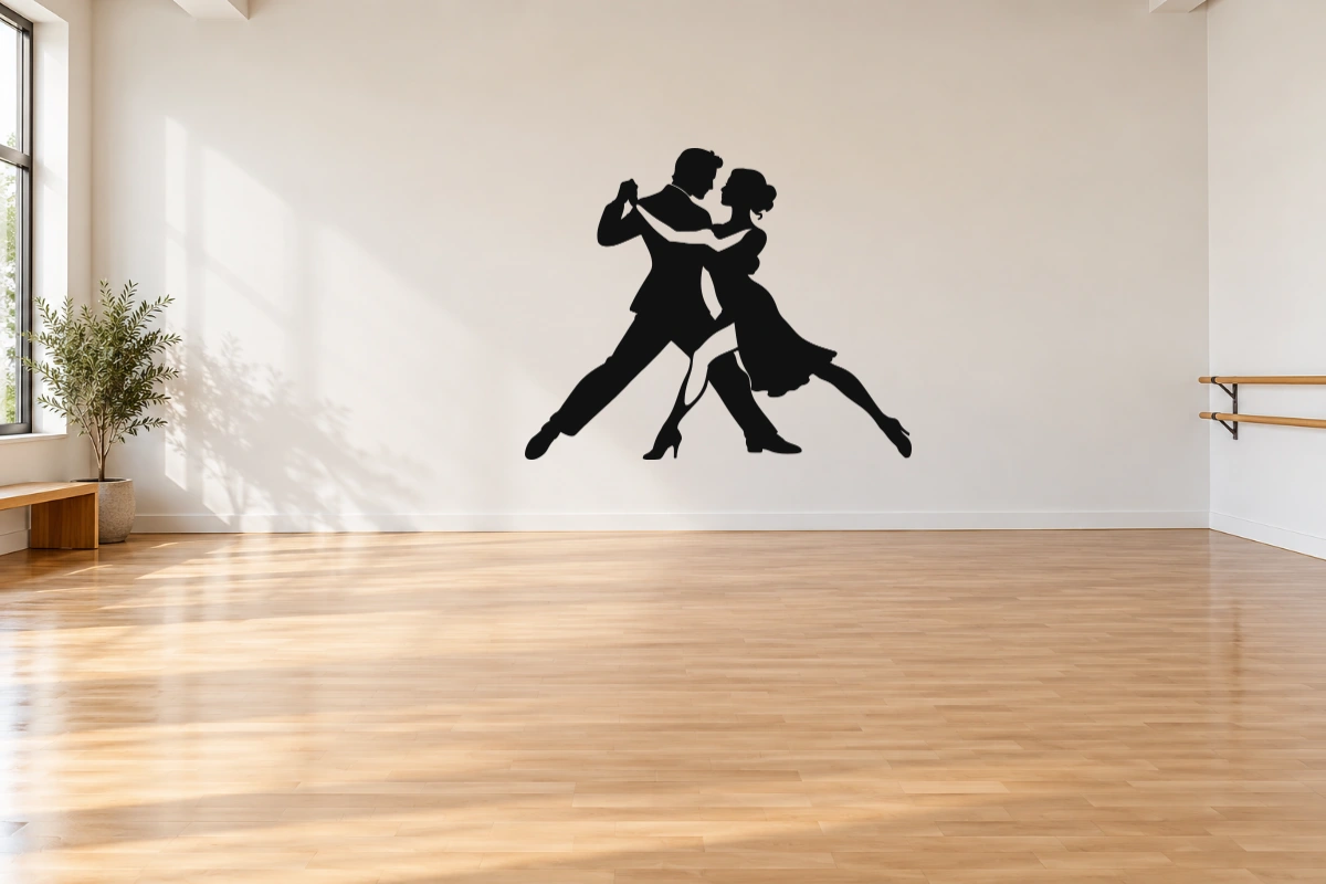 Dialogo di tango - stesso adesivo in sala da ballo; scala indicativa, arredi esclusi