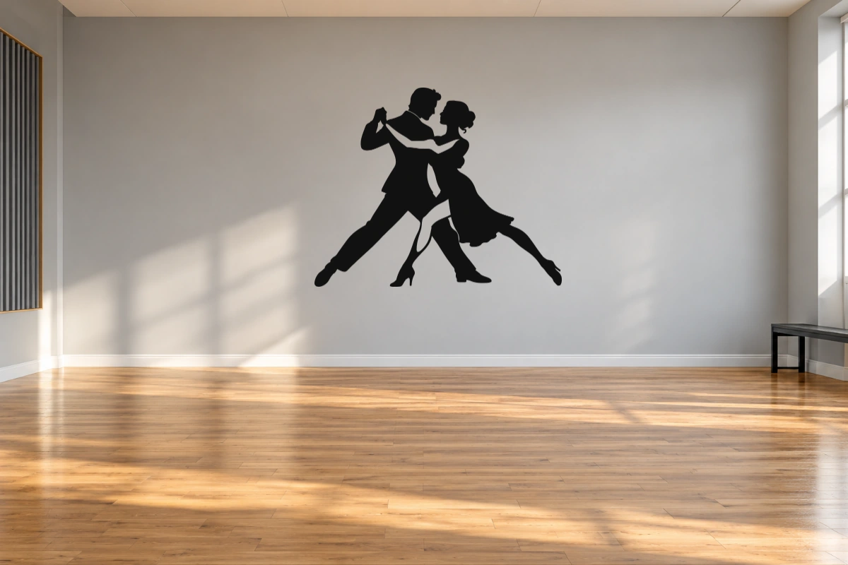Dialogo di tango - stesso adesivo in sala da ballo; scala indicativa, arredi esclusi