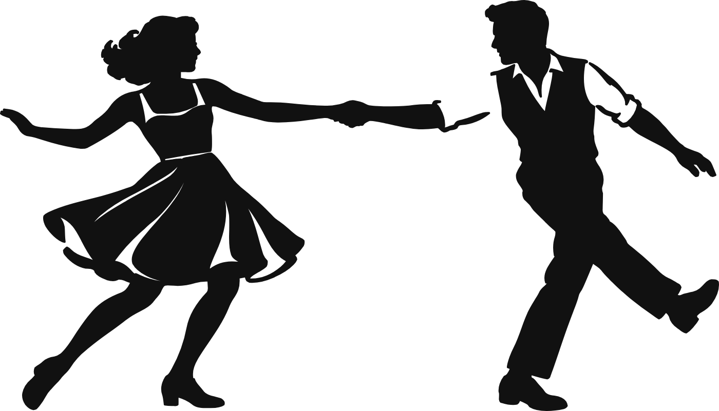 Incontro swing - immagine del disegno monocolore