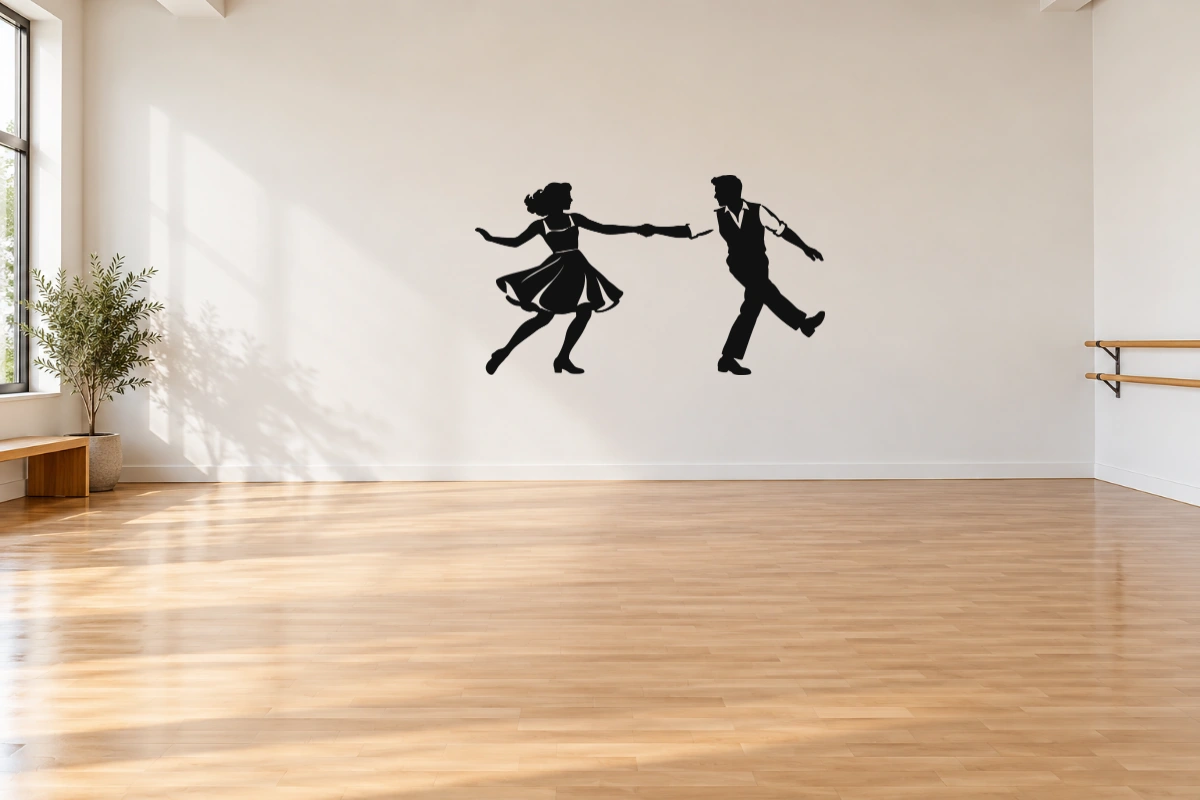 Incontro swing - stesso adesivo in sala da ballo; scala indicativa, arredi esclusi
