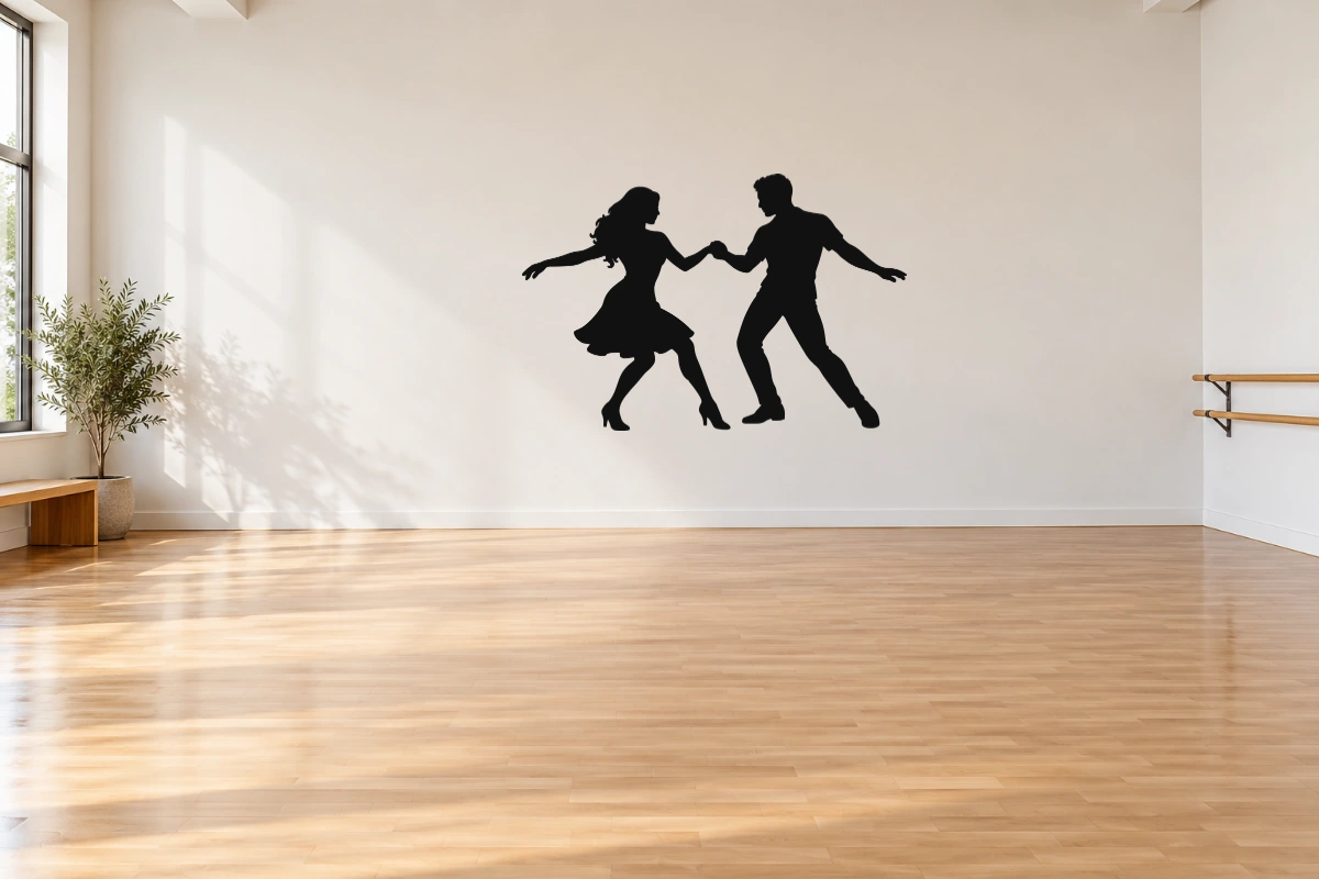 Bachata in armonia - stesso adesivo in sala da ballo; scala indicativa, arredi esclusi