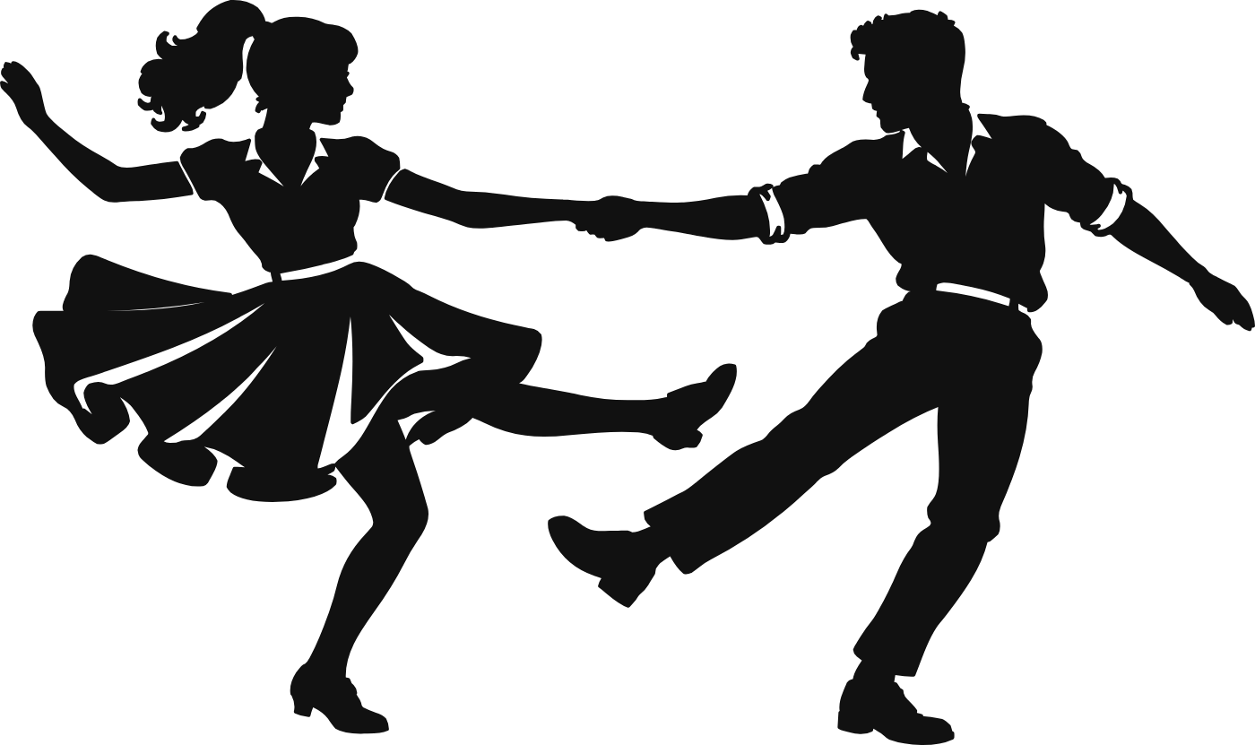 Rock and roll in coppia - immagine del disegno monocolore
