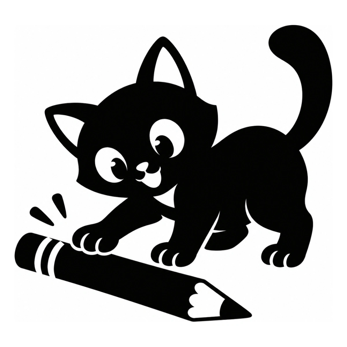 Assistente alle matite - disegno adesivo gatto nero